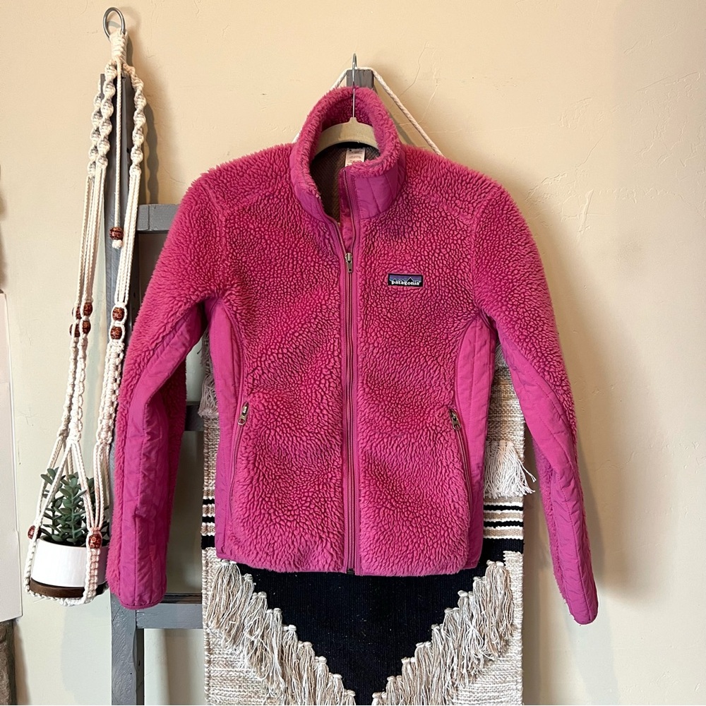 Patagonia Women’s Vintage Full Zip Sweater Jacket Pink Size Small